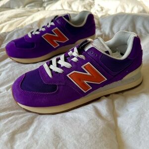NEW BALANCE  574 ‘Concord Grape’ Purple  & Orange Trainers Women’s Size 9